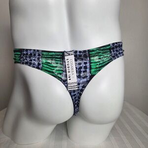 Cosabella x Studio 189 Mens Lace‎ Thong Green Blue Geometric Print Low Rise NEW